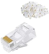 FarShiller RJ45 Connectors RJ45 Crimp Ends 8P8C UTP Network Plug for CAT5E CAT5 CAT6 Stranded Cab...