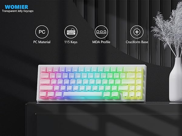 Keyboard Keycaps Jelly, Clear Cute Key Caps