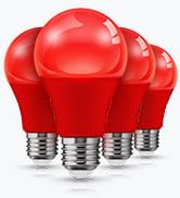 LOHAS Red LED Light Bulbs, A19 9W (60W Equivalent) Valentine's Day Red Colored Light Bulb Indoor,...