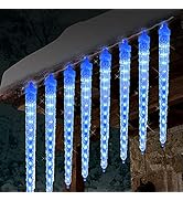 WATERGLIDE Meteor Shower Lights, 11" Outdoor Icicle Christmas Lights 10 Icicles 240 SMD LED Cryst...