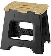 Vigar Compact Foldable Stool, 12-1/2 inches, Lightweight, 330-pound Capacity Non-Slip Folding Ste...