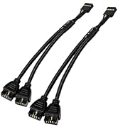 upHere 2-Pack USB 2.0 Motherboard Splitter - 9-Pin to Dual 9-Pin Header Extension Cable for CPU A...
