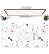 QIYI Large Mouse Pad for Desk, Watercolor Floral Computer Desk Mat for Keyboard and Mouse, Non-Sl...