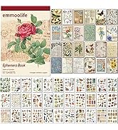 537pcs Vintage Washi Stickers and Papers for Scrapbooking, Ephemera Book for Journaling with Natu...