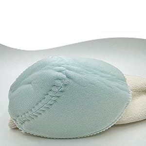 Sewn-in foam pads placed at the bony prominences of the heel/elbow for protection against abrasions
