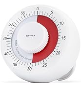 60-Minute Visual Countdown Timer, White Classroom Visual Timer for Kids and Adults, Mechanical Ki...