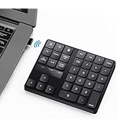 Attoe Numeric Keypad, 35-Keys Portable USB Wireless Numeric Keypad Rechargeable Ultra-Silent Exte...