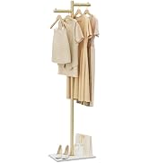 ENUMAIL Free-standing Metal Coat Racks, Modern Garment Rack, Z-shaped Coat Tree with Natural Rock...