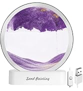 OSDUE Moving Sand Art Picture, 3D Deep Sea Sandscape in Motion, Round Glass Frame Display Flowing...