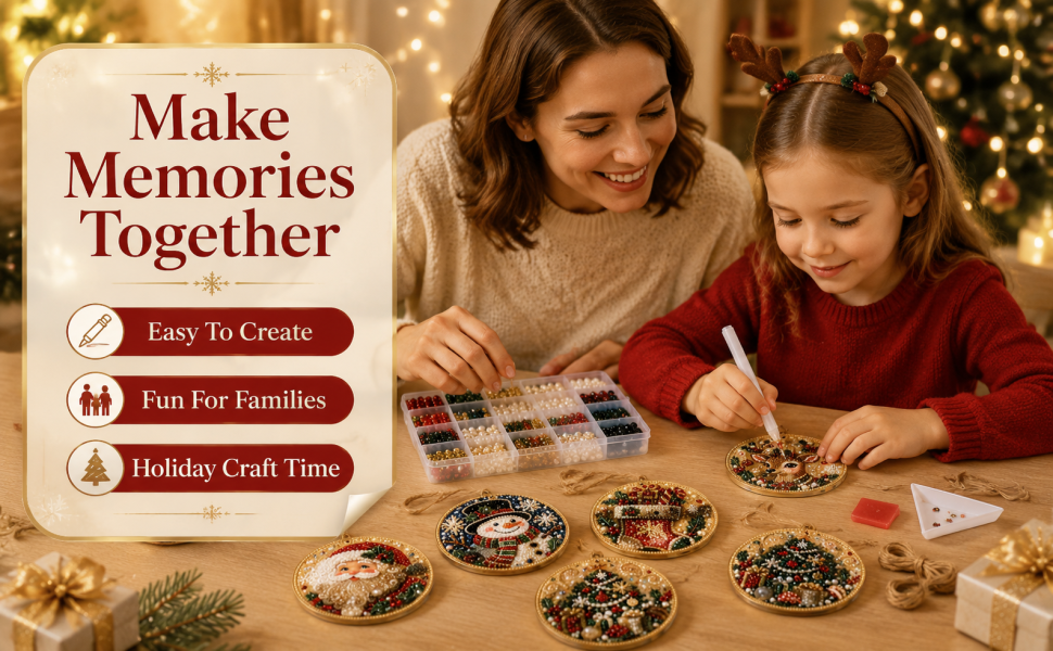 6PCS Christmas Wooden Ornaments DIY Diamond Painting Kit