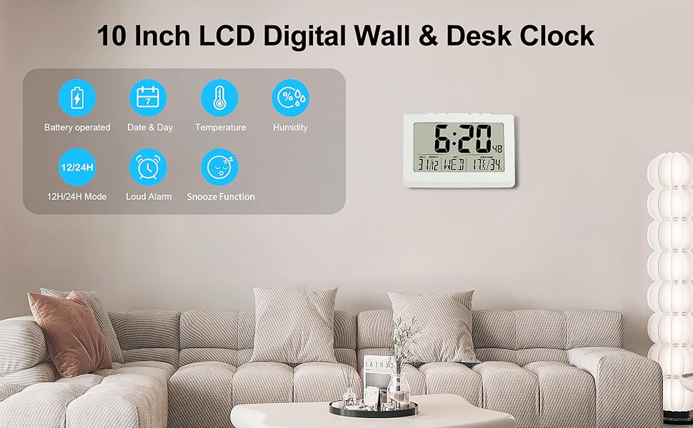 digital alarm clock white