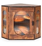 Sunhoo Bread Box for Kitchen Countertop Corner Bread Storage Wooden Breadbox Container 2 Layer Br...