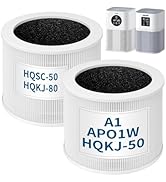 2 Pack A1 A1W Air Puri-fier Filter Replacement For VEWIOR HQSC-50 HQKJ-80 A1W, For AMEIFU AP01W, ...