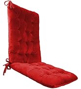 Solid Color Cozy Sanding Fabric Rocker Cushion Set - Chair Pads Set (Red)
