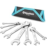 DURATECH Super-Thin Open End Wrench Set, Metric, 8-Piece, Including 5.5, 7, 8, 9, 10, 11, 12, 13,...