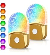 DORESshop 8-Color RGB LED Night Lights Plug Into Wall [2 Pack], Color Changing Night Light with D...
