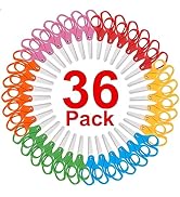 BURVAGY 36 Packs Kids Scissors, Scissors for School, Safety Scissors, Blunt Tip Scissors, 5 Inch,...