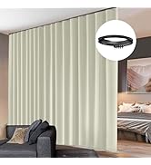 hoeflife Room Dividers Blackout Curtains Track Ceiling Mount Ceiling Track for Curtain Living Roo...