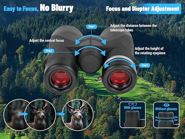 Adorrgon 12x42 HD Binoculars for Adults High Powered with Phone Adapter, Tripod and Tripod Adapter