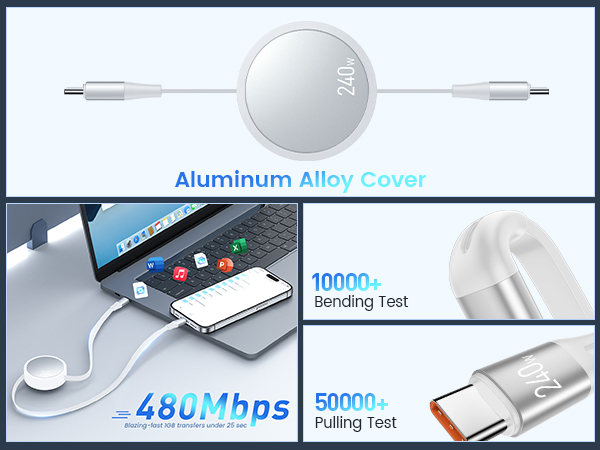 240W Retractable USB-C Cable