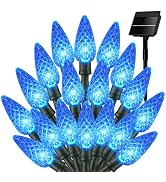 C6 Solar Christmas Lights Outdoor, 22.64ft 50 LED Blue Solar String lights Waterproof IP65, Timer...
