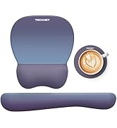 TECKNET Gel Mouse Pad Set with Wrist Rest and Keyboard Wrist Rest, Ergonomic Mousepad Rests with ...
