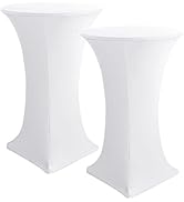 HolidayIdeas Cocktail Table Covers, 2 Pack - Fitted Stretch Spandex Square Corners Cocktail Table...