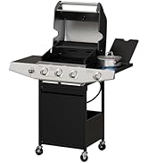 Vantic 3 Burners Propane Gas Grill with Side Burner, BBQ Grill Gas Outdoor Cooking on Wheels with...