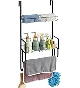 Over The Door Organizer Towel Racks for Bathroom with Hooks Hanging Towel Racks Back of Door Towe...