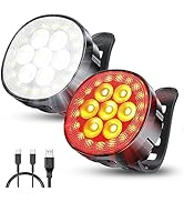 Viccux Bike Lights, [8+12 Modes & USB Rechargeable] Ultra Bright LED Bike Lights for Night Riding...