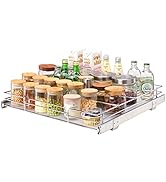 VEVOR 21.5" Wx21 Dx3.5 H Pull Out Cabinet Organizer, Heavy Duty Slide Out Pantry Shelves, Chrome-...