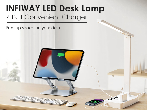 desk light with charging ports