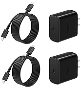 45W Samsung Super Fast Charger Block, 2Pack Type C Fast Charging Block with 6FT USB C Charger Cab...