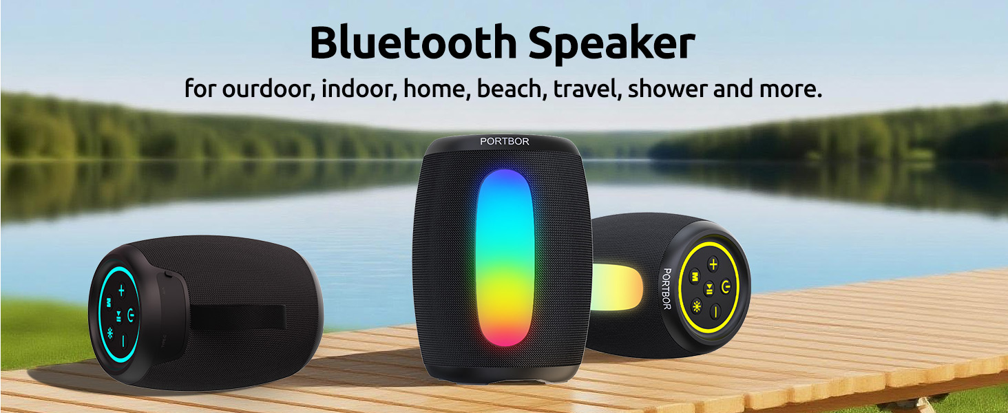 PORTBOR Bluetooth Speaker, portable wireless speaker for outdoor indoor beach travel