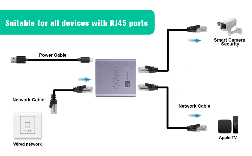 ethernet splitter 1 to 2