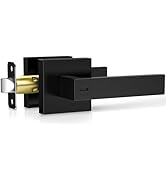 Plustool 1 Pack Matte Black Door Handles, Keyless Interior Door Knobs, Privacy Door Lever Lockset...