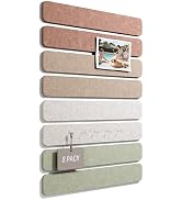 Fluxynara 13" x 2" Felt Wall Panels, Boho | 8-Pack Includes 50 Push Pins and Adhesive Tabs for Ph...