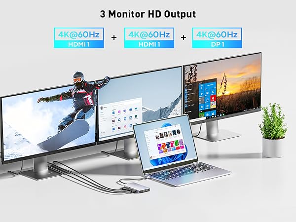 docking station 3 monitor