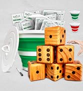 Yardzee, Farkle &amp; 20+ Games - Light-Weight Yard Dice Game Set (All Weather) with Collapsibl...