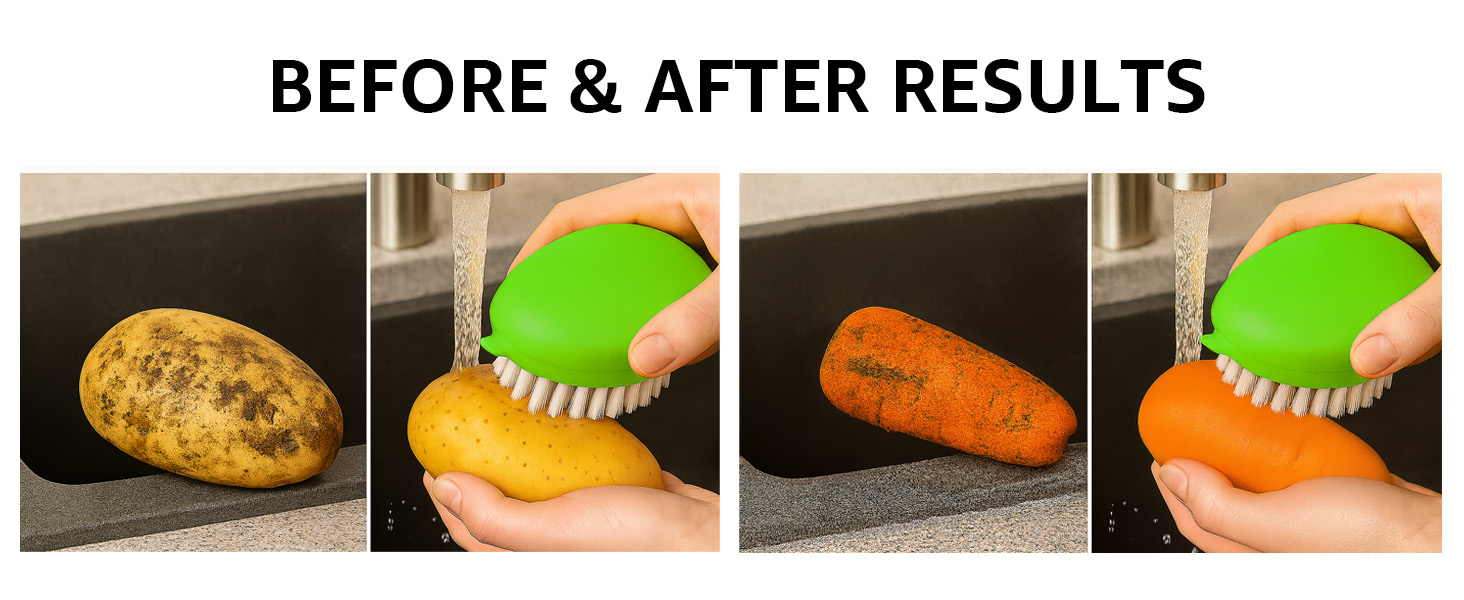 vegetable brush dual texture scrubber kitchen family use