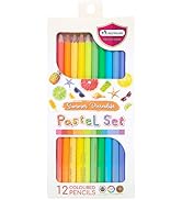 MASTERART Pastel Colored Pencils 12 Colors for Kids and Adults Coloring (SUMMER PARADISE PASTELS)