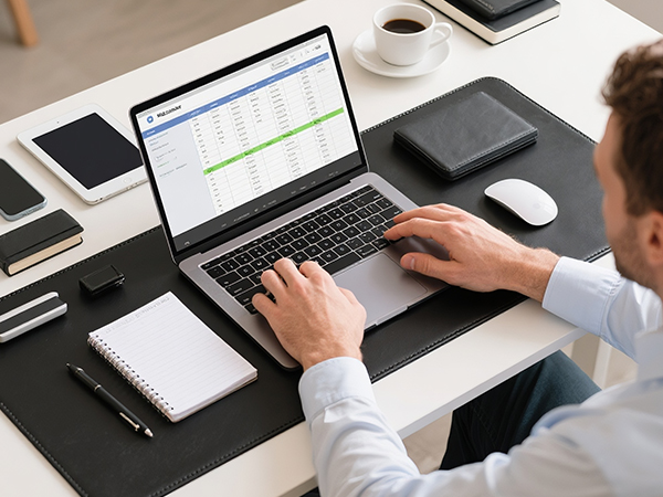 black leather mouse pad for men, large leather mouse pad for work