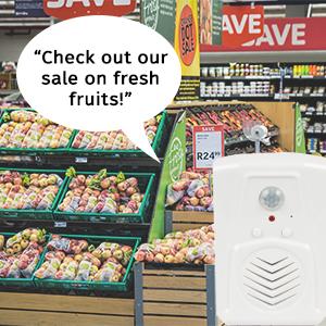 Point of Sale advertising promote products in your store motion activated boost sales