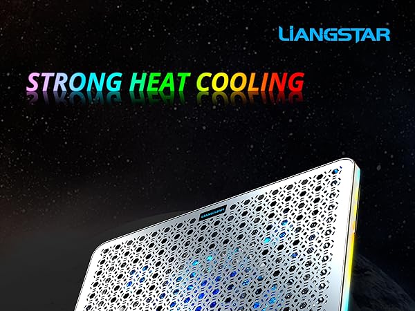 Laptop Cooling Pad, Laptop Cooler Gaming 5 Quiet Fans with Large Metal Plate