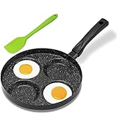 MyLifeUNIT Aluminum 4-Cup Egg Frying Pan, Non Stick Egg Cooker Pan