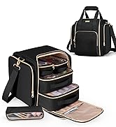 Prokva Travel Makeup Bag with 5 Removable Cases, Large Cosmetic Case Make up Organizer with Strap...