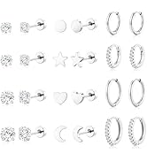 Adoyi 9 Pairs Gold Hoop Earrings Set for Womens Twisted Huggie Hoops Earrings 14K 18K Gold Plated...