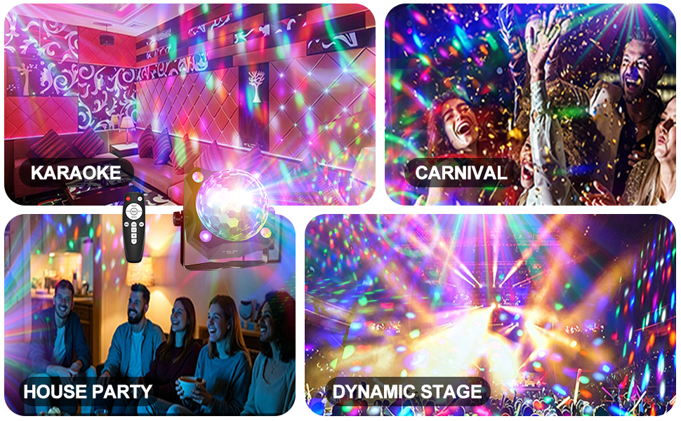 DJ Stage Lighting 2 in 1 Glow Party Black Light for Home Room Dance Parties Birthday Karaoke