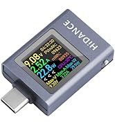 USB C Power Meter USB C Tester, USB Multimeter 4.5-50V 0-12A Two-Way Measurement Voltage Current ...