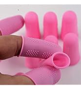 Finger Protectors [Flex Series - 12-Pack] Silicone Non-Stick Finger Covers [Pink - Small (6) / Me...